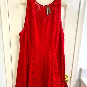 Pennington plus size red lace dress